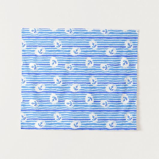 Waterverf-ankerpatroon Wandkleed (Voorkant (horizontaal))