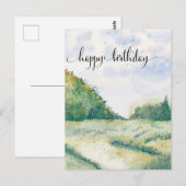 Waterverf ansichtkaart voor hem, waterverfvelden briefkaart (Voorkant / Achterkant)