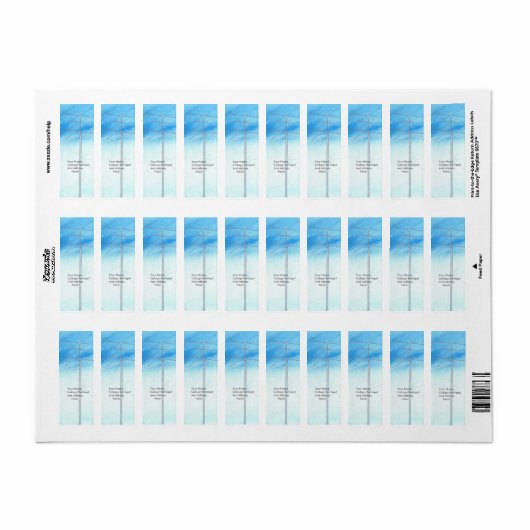 Waterverf Antenne Verticale Adresetiketten Etiket (Full Sheet)