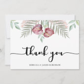 Waterverf Anthurium Floral Dank u kaart (Voorkant)