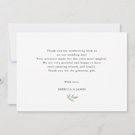 Waterverf Anthurium Floral Dank u kaart (Achterkant)