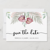 Waterverf Anthurium Floral Save the Date Kaart (Voorkant)