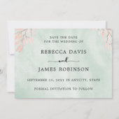 Waterverf Anthurium Floral Save the Date Kaart (Achterkant)