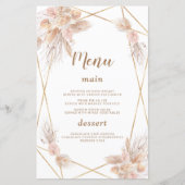 Waterverf Anthurium Pampas Gras Trouwmenu (Voorkant)