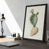 Waterverf Antiek Botanische Cactus Print Poster