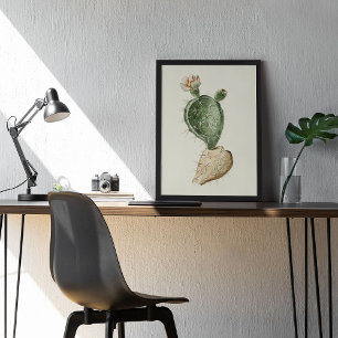 Waterverf Antiek Botanische Cactus Print Poster