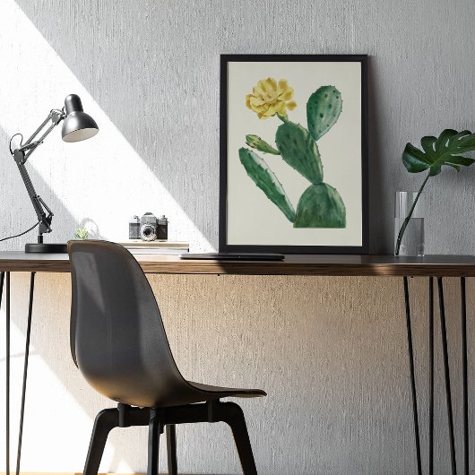 Waterverf Antiek Botanische Cactus Print Poster