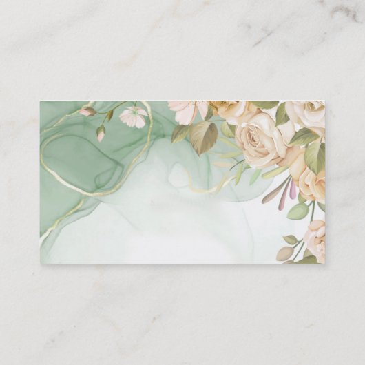 Waterverf Antiek Rozen Weddenschap Planner Aangepa Visitekaartje (Achterkant)