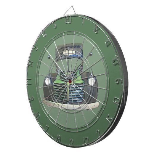 Waterverf Antiek Vrachtwagen Dartboard Dartbord (Voorkant Rechts)