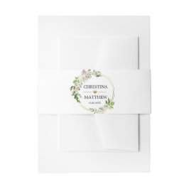 Waterverf Antiek White Floral WreatDING WEDDING Uitnodigingen Wikkel