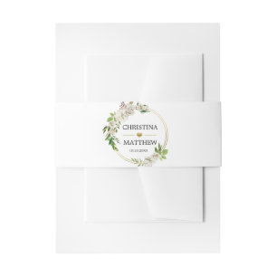 Waterverf Antiek White Floral WreatDING WEDDING Uitnodigingen Wikkel