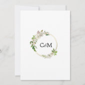 Waterverf Antiek Wit Goud Bloemen Bruiloft Kaart (Achterkant)