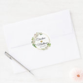 Waterverf Antiek Wit Goud Bloemen BRUILOFT Ronde Sticker (Envelop)