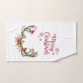 Waterverf Antler rendier kardinaal kerst Bad Handdoek (Handdoek)