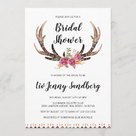 Waterverf Antlers Boheemse Land Vrijgezellenfeest Kaart