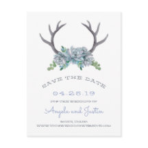 Waterverf Antlers en Echeveria Country Wedding