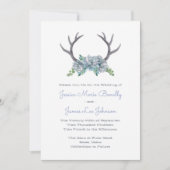 Waterverf Antlers en Echeveria Country Wedding Kaart (Voorkant)