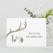 Waterverf Antlers met kerstkaart voor sierdoeleind (Staand voorkant)