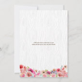 Waterverf Antlers Wildbloemen Faux Bois Wedding Kaart (Achterkant)