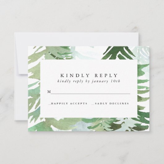 Waterverf-antwoordkaart RSVP Kaartje (Voorkant)