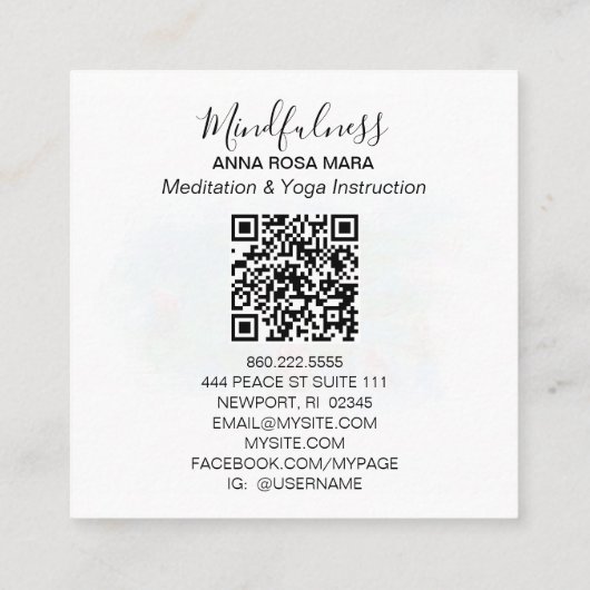 *~* Waterverf AP10 Flower Bird of Paradise QR 21 Vierkante Visitekaartje (Achterkant)