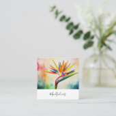 *~* Waterverf AP10 Flower Bird of Paradise QR 21 Vierkante Visitekaartje (Staand voorkant)