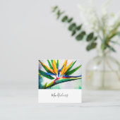 *~* Waterverf AP10 Flower Bird of Paradise QR 23 Vierkante Visitekaartje (Staand voorkant)