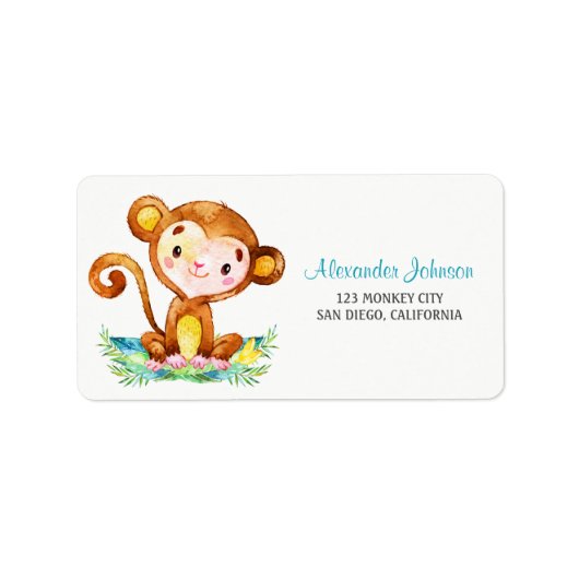 Waterverf apen etiket (Voorkant)