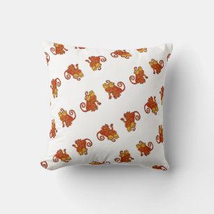 Waterverf apen oerwouden in het wild kussen