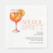 Waterverf Aperol Spritz aangepaste Drink recept Servet (Voorkant)