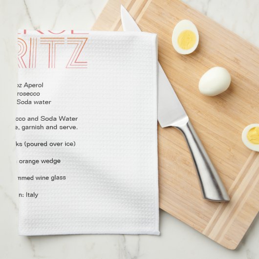 Waterverf Aperol Spritz aangepaste Drink recept Theedoek (Quarter Fold)