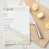 Waterverf Aperol Spritz aangepaste Drink recept Theedoek (Quarter Fold)