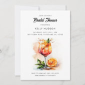 Waterverf Aperol Spritz Bridal Shower Kaart (Voorkant)