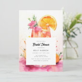 Waterverf Aperol Spritz Bridal Shower Kaart (Staand voorkant)