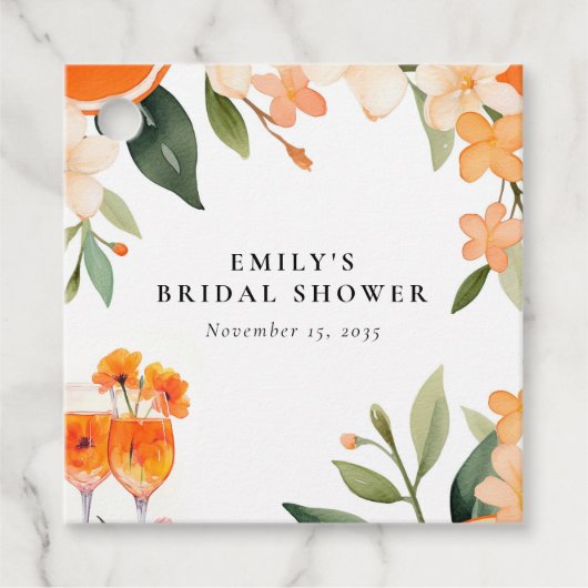 Waterverf Aperol Spritz Bruidsfeest Bedankjes Labels (Voorkant)