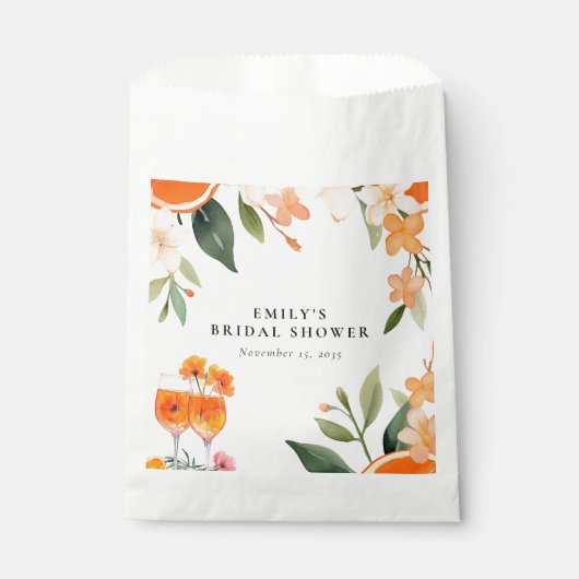 Waterverf Aperol Spritz Bruidsfeest Bedankzakje (Voorkant)