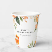 Waterverf Aperol Spritz Bruidsfeest Papieren Bekers (Voorkant)