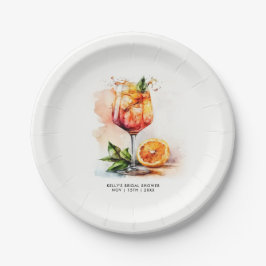 Waterverf Aperol Spritz Bruidsmeisjesfeest Papieren Bordje