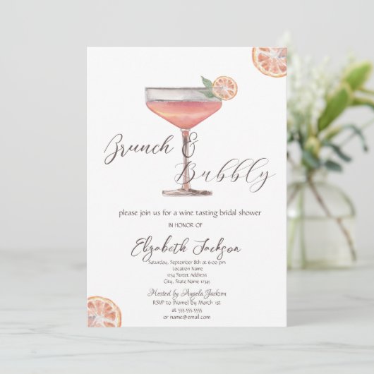 Waterverf Aperol Spritz Brunch & Bubbly Kaart (Staand voorkant)