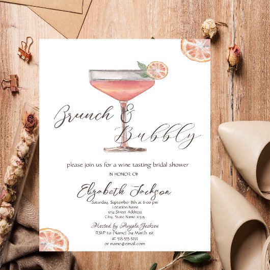 Waterverf Aperol Spritz Brunch & Mousserend drankj Kaart