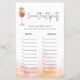 Waterverf Aperol Spritz Vrijgezellenfeest Game