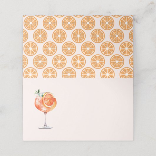 Waterverf Aperol Spritz Vrijgezellenfeest Plaatskaartje (Buitenkant ongevouwen)