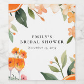 Waterverf Aperol Spritz Vrijgezellenfeest Wijn Etiket (Enkel label)