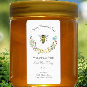 Waterverf Apiary Product  Wildflower Honey Bee Etiket