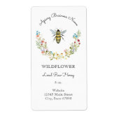 Waterverf Apiary Product  Wildflower Honey Bee Etiket (Voorkant)