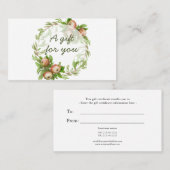 Waterverf appel met cadeaubon visitekaartje (Voorkant / Achterkant)