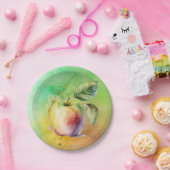 waterverf appel papieren bordje (Feest)