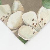 Waterverf appelbloemen:  patroon. fleece deken (Hoek)