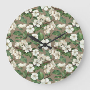 Waterverf appelbloemen:  patroon. grote klok