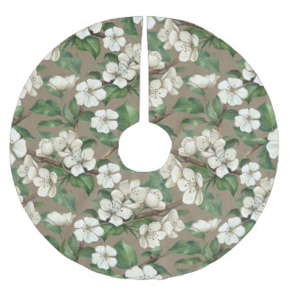 Waterverf appelbloemen:  patroon. kerstboom rok